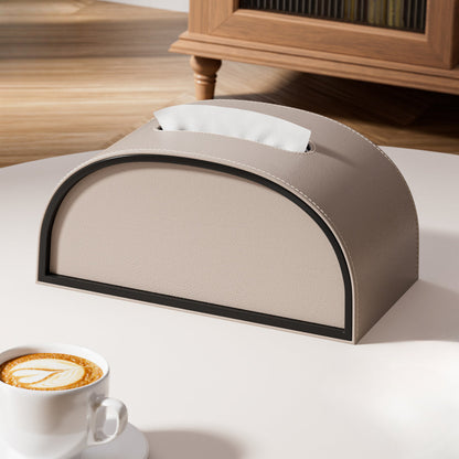 Semicircle Leather Tissue Box Cover - Detail View 10