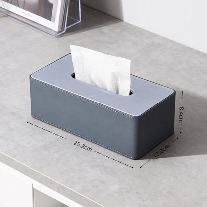 Wood Grain Leather Tissue Box Cover - Detail View 4