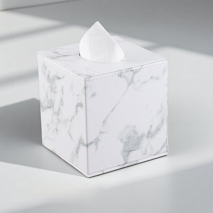Leather Tissue Box Cover - Detail View 1