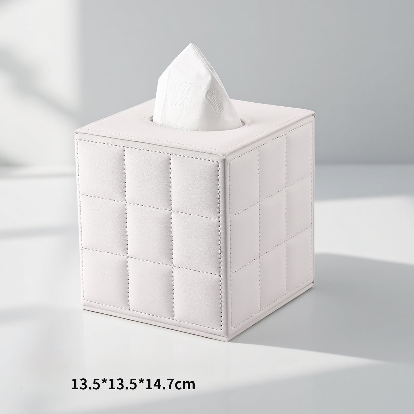 Leather Tissue Box Cover - Detail View 7