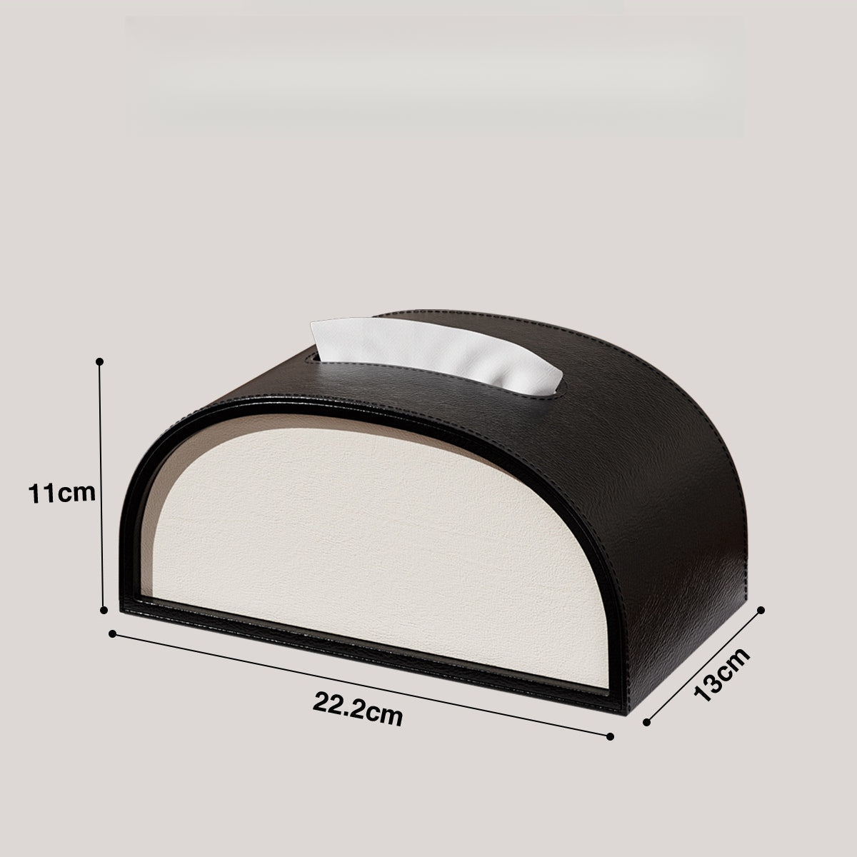 Semicircle Leather Tissue Box Cover - Detail View 6
