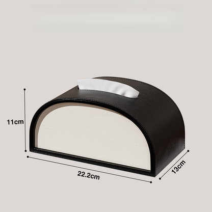 Semicircle Leather Tissue Box Cover - Detail View 6
