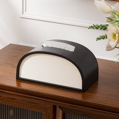 Semicircle Leather Tissue Box Cover - Detail View 14