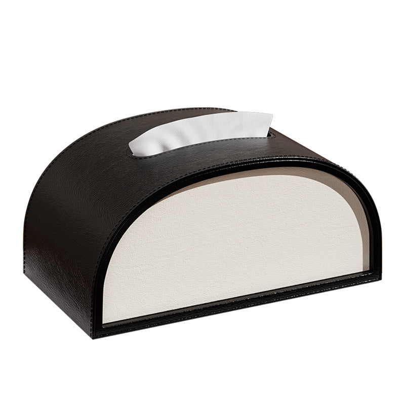 Semicircle Leather Tissue Box Cover - Detail View 1